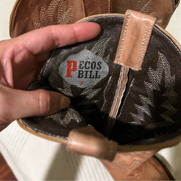 PECOS BILLS Western Cowboy Brown Leather Boot size 6 - Picture 14 of 14